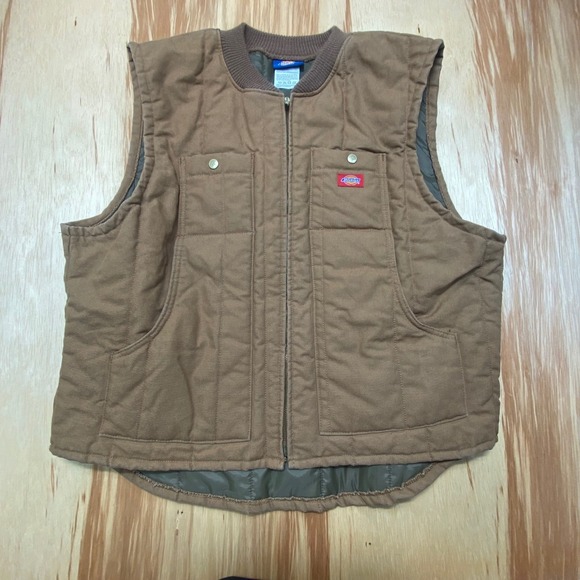 Dickies Canvas Khaki Tan Quilted‎ Vest Men's XL - Picture 1 of 7